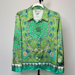 Rachel Zoe Vibrant Green Floral Men's Shirt